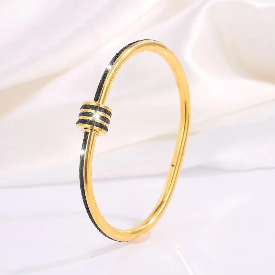 Zirconia Stainless Steel Bracelet Set
