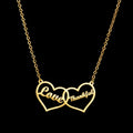 Two Names Heart Necklace in Gold, Classic Hearts, 45 cm – Personalized Couple Gift