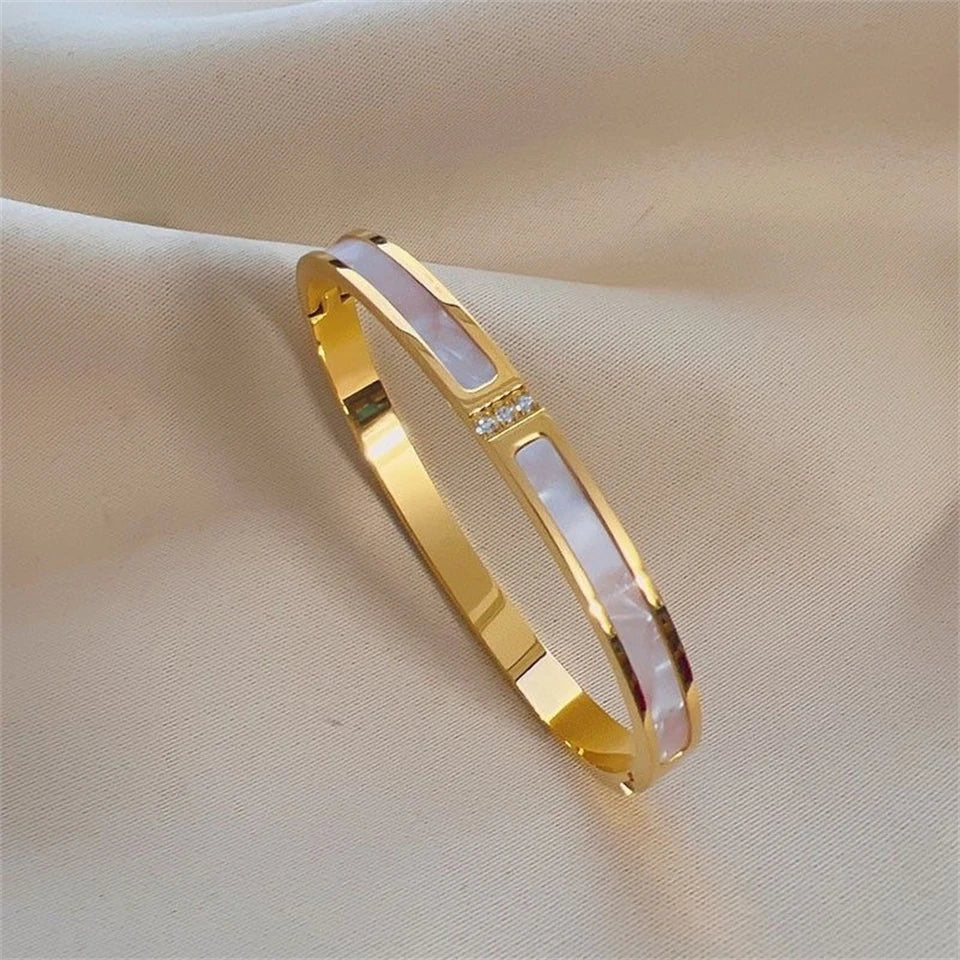 Zirconia Stainless Steel Bracelet Set
