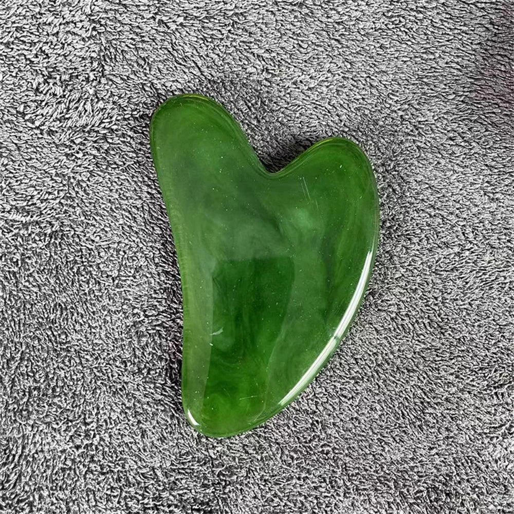 Heart Gua Sha Facial Massage Board in Jade Green – gua sha facial tool