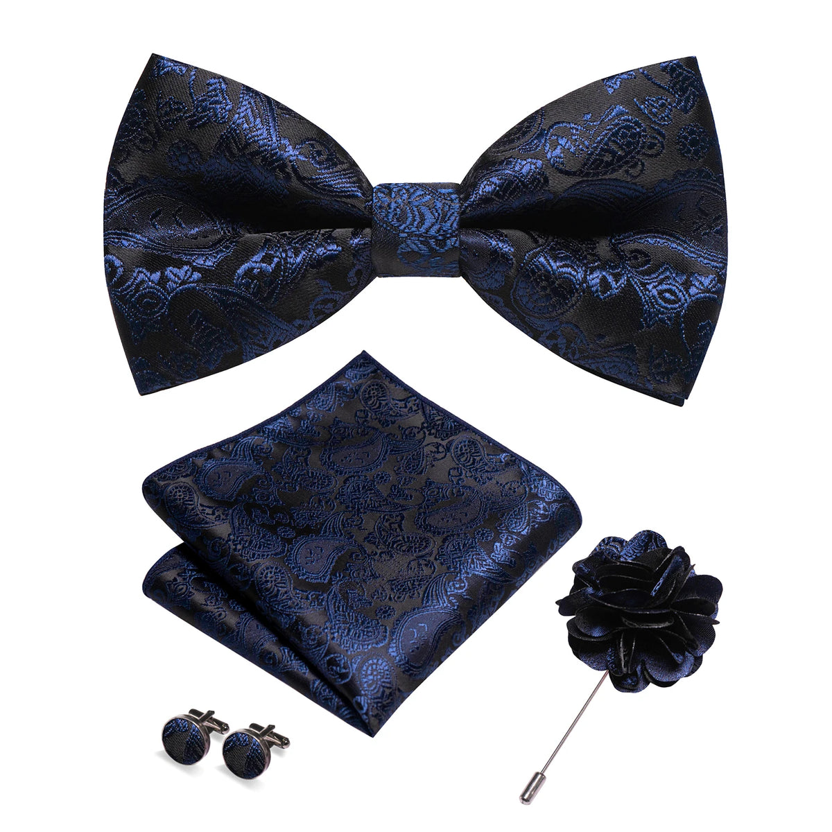 Bow Tie Gift Set: Bow Tie, Pocket Square & Cufflinks