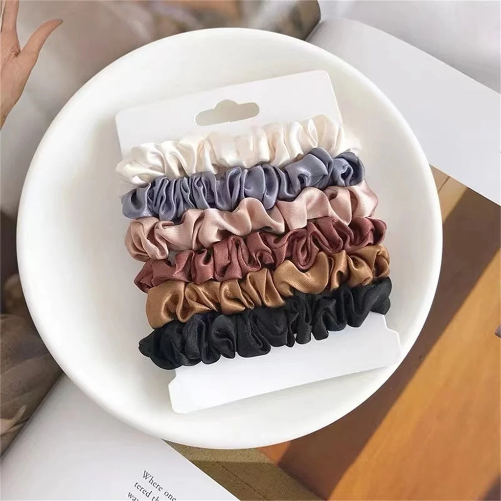 Satin Scrunchies Set (6 Pieces) – Gentle Hair Ties, photo 3