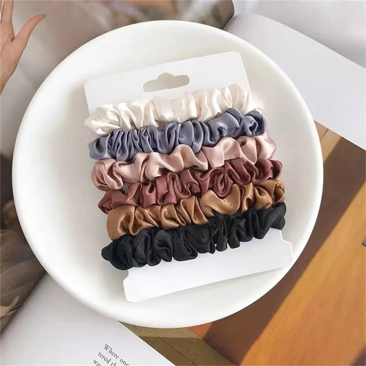 Satin Scrunchies Set (6 Pieces) – Gentle Hair Ties, photo 3