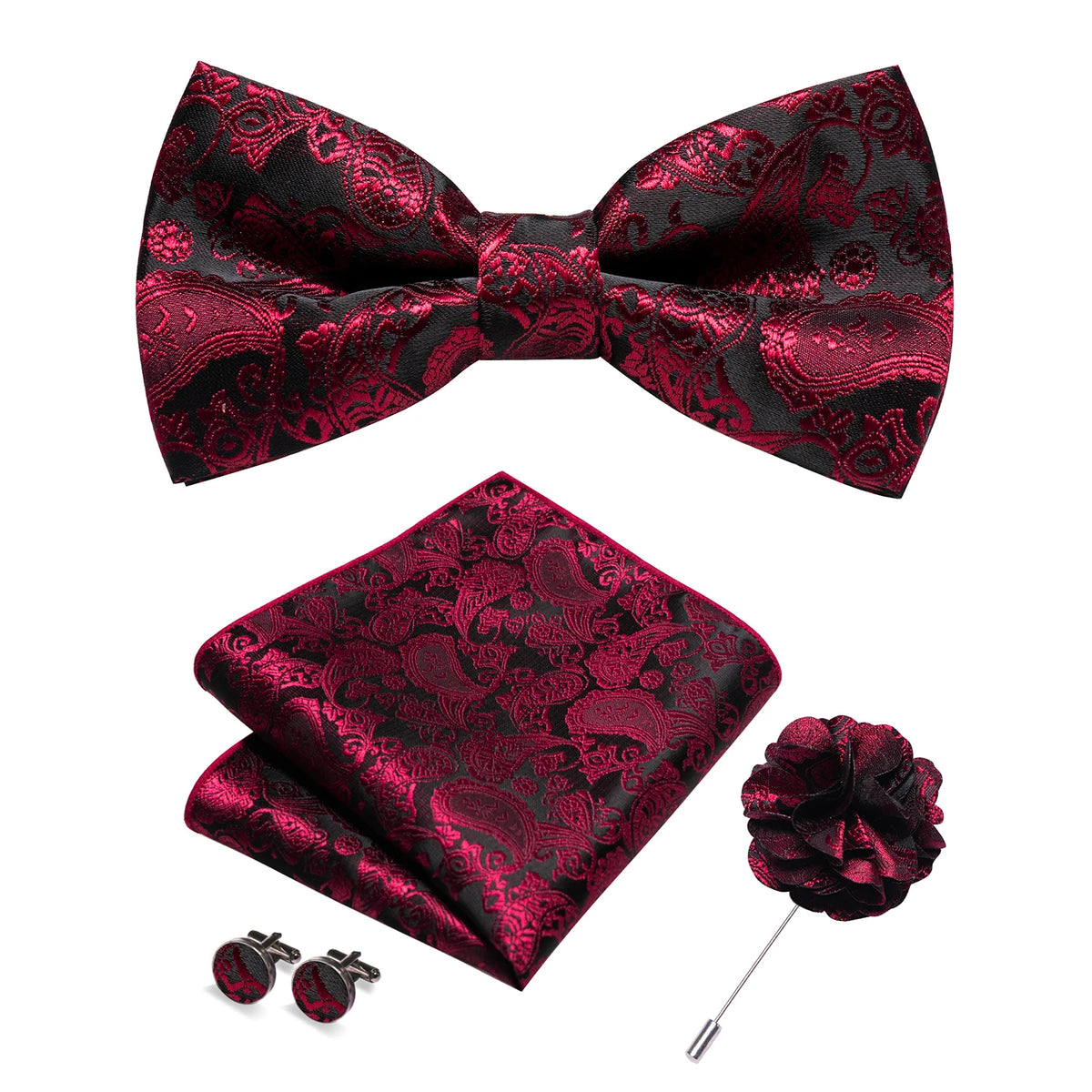 Bow Tie Gift Set: Bow Tie, Pocket Square & Cufflinks