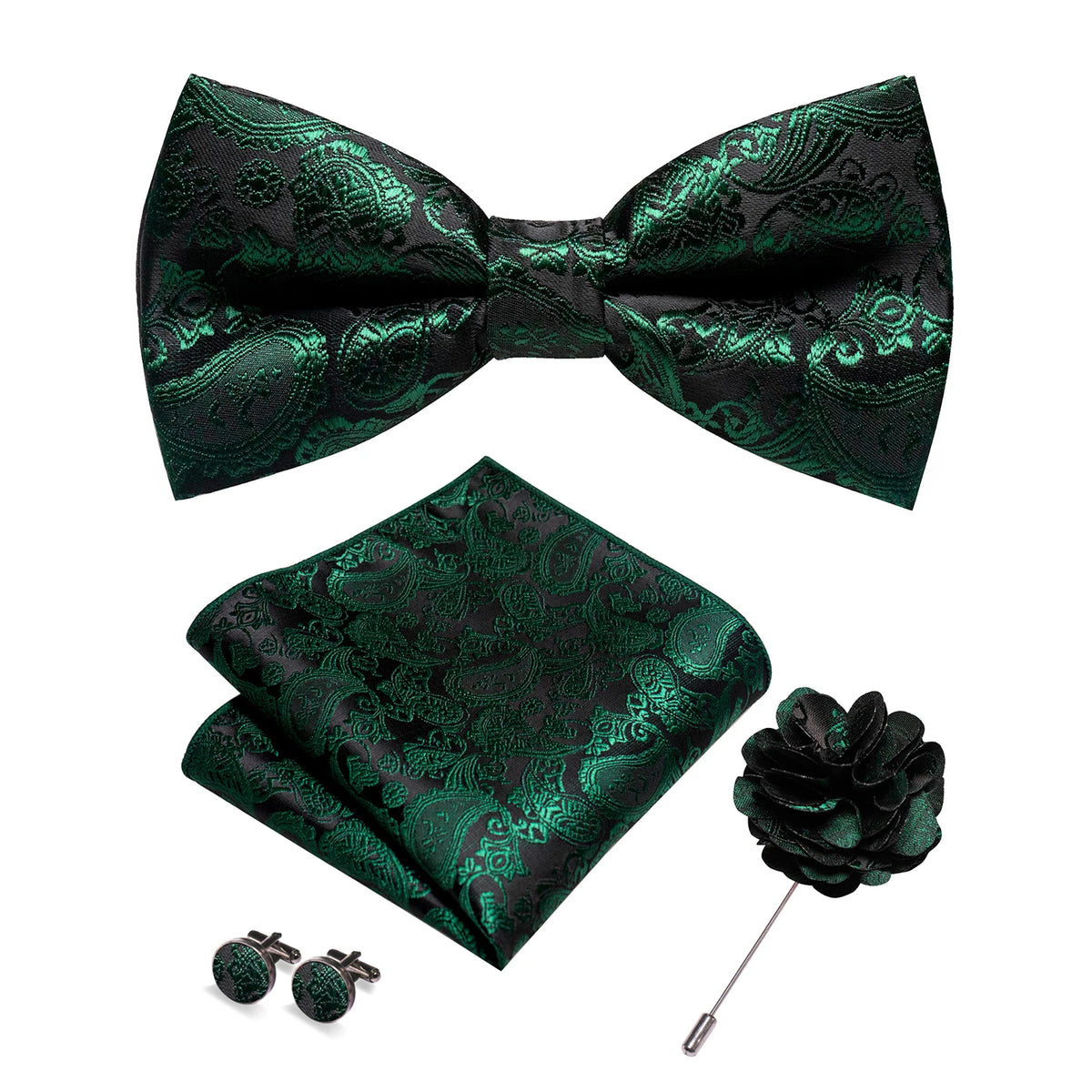Bow Tie Gift Set: Bow Tie, Pocket Square & Cufflinks