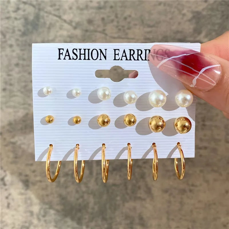 Gold Hoop Earrings Set in Gold Mix Set – Mix & Match Gift for Her