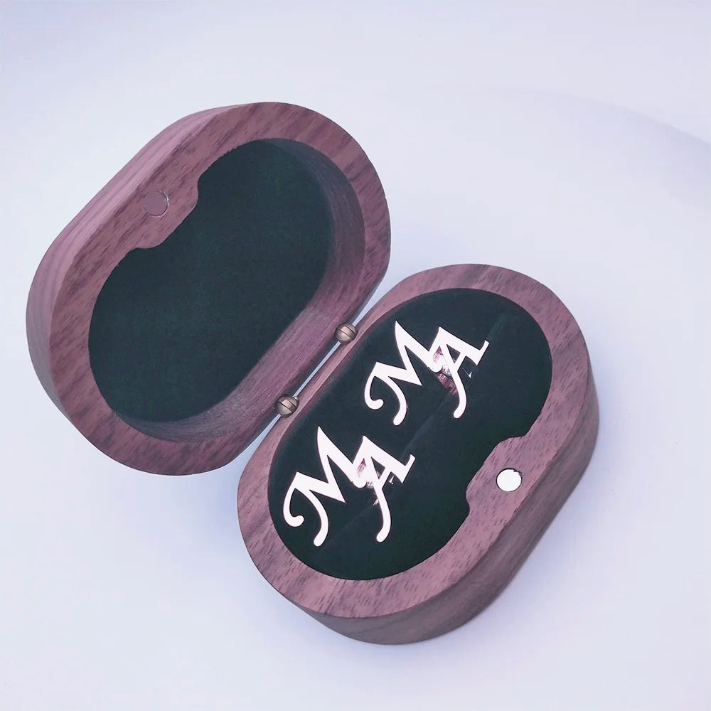 Engraved Initials Cufflinks with Wooden Box – engraved initials cufflinks, photo 1