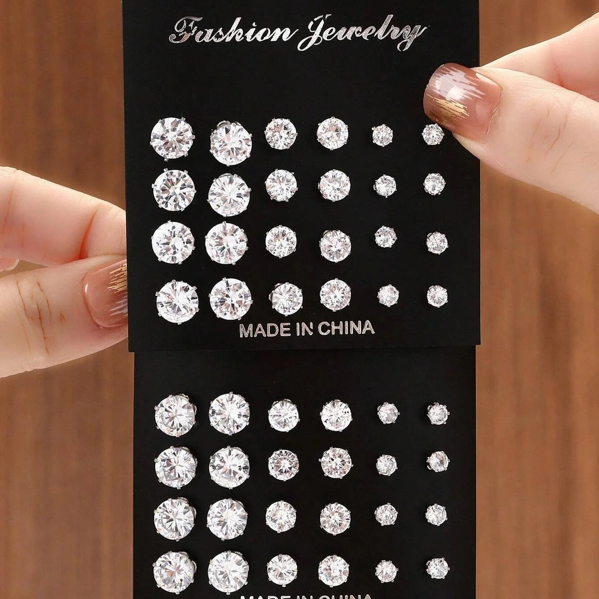 12-Pair Zirconia Stud Earrings Set