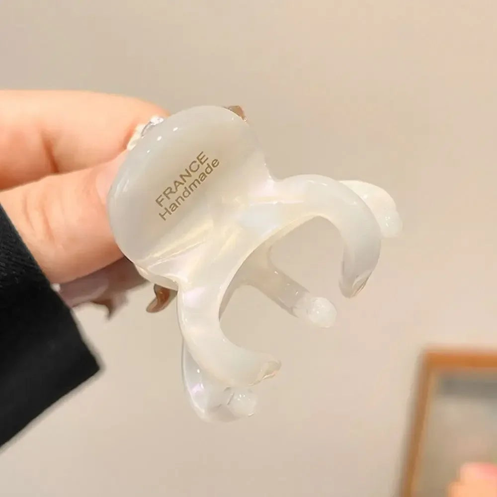 A Night Off – acetate French hair claw clip in Frosted White