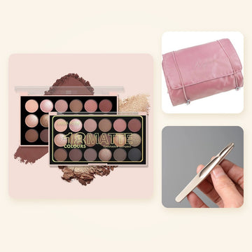 Glam Makeup Set – Palette, Tweezers & Bag