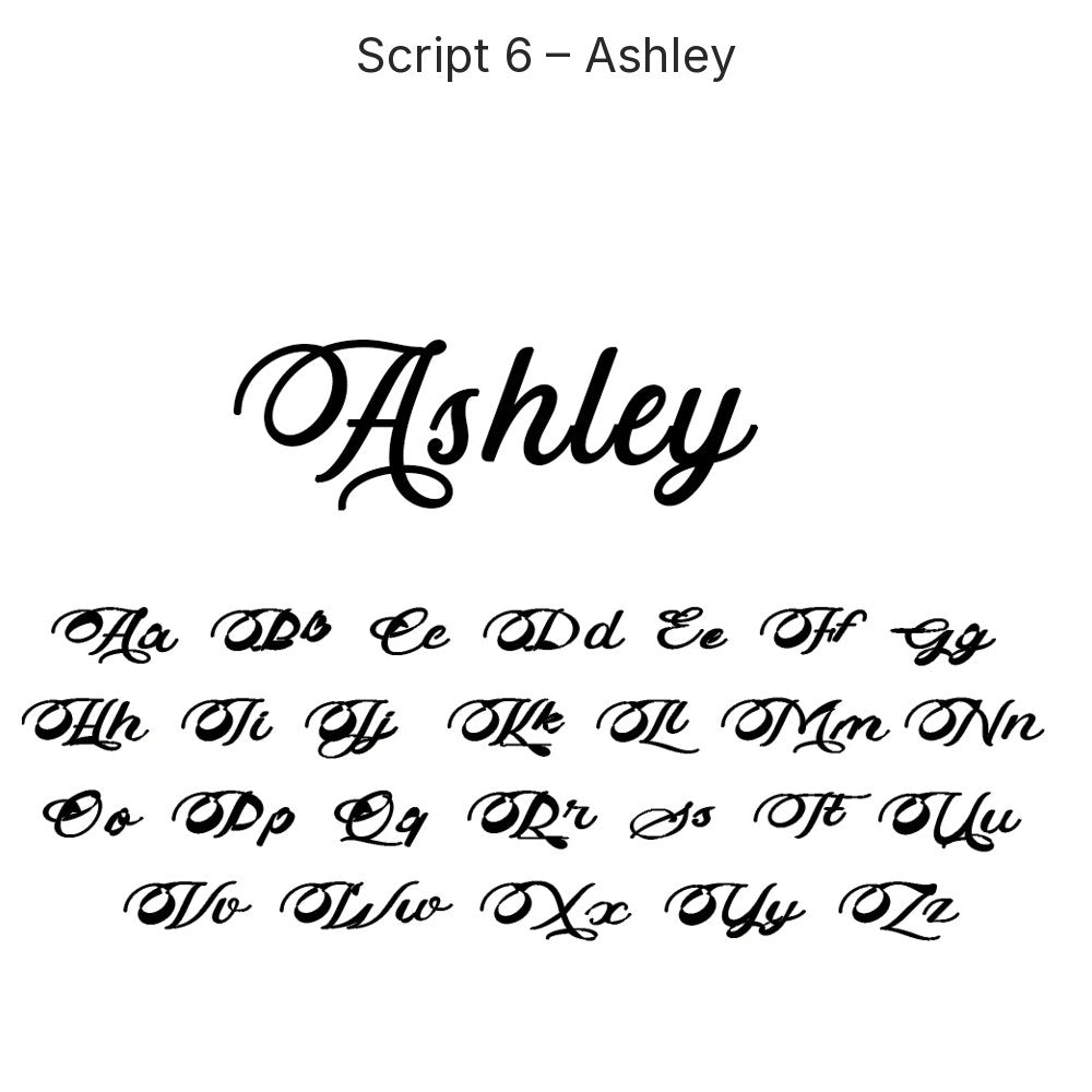Custom Script Name Necklace in Gold, Script 6 – Ashley, 45 cm – 18 Script Fonts + Hebrew