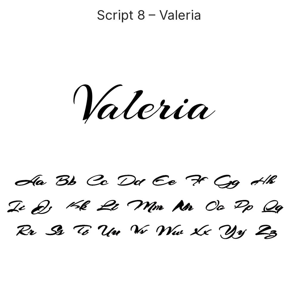 Custom Script Name Necklace in Gold, Script 8 – Valeria, 45 cm – 18 Script Fonts + Hebrew